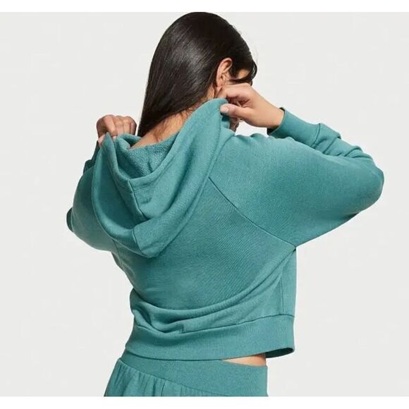Victoria’s Secret Set Cozy & Comfy Fleece Tracksuit Hoodie XL & Joggers XXL Teal - Picture 6 of 9